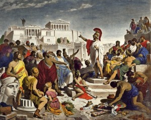 Perikles taler foran Akropolis